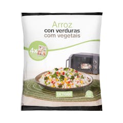 Arroz con verduras para microondas Hacendado ultracongelado