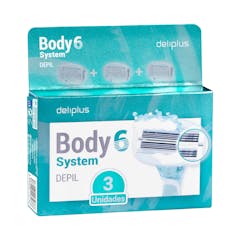 Recambios maquinilla depilación Deliplus Body System 6 hojas