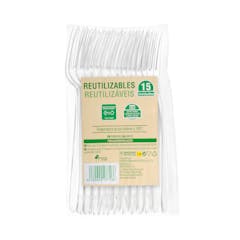 Tenedores de plástico Bosque Verde reutilizables