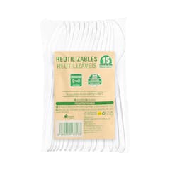 Cucharas de plástico Bosque Verde reutilizables