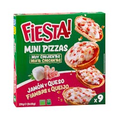 Mini pizzas jamón y queso Fiesta ultracongeladas