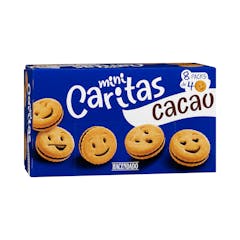 Mini galletas caritas Hacendado con crema de cacao