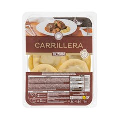 Pasta fresca girasoles rellena de carrillera y puré de patata Hacendado
