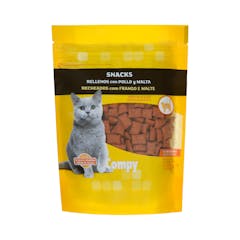 Snacks gato rellenos con pollo y malta Compy