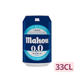 Cerveza 0,0% sin alcohol rubia Mahou
