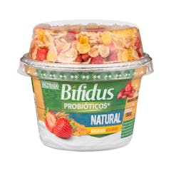 Bífidus natural azucarado probióticos Hacendado con cereales y fresas deshidratadas