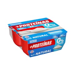 Postre lácteo natural +Proteínas Hacendado 0% MG 12 g proteínas