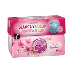 Detergente ropa Blanca y Color floral Sensation Bosque Verde en cápsulas