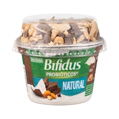 Bífidus natural probióticos Hacendado con coco, almendras y chocolate
