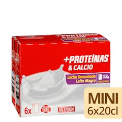 Leche desnatada +Proteínas & calcio Hacendado