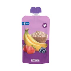 Bolsita puré plátano, fresa, arándanos y avena Hacendado +8 meses
