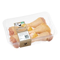 Jamoncitos de pollo certificado alimentado con un 50% de maíz