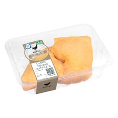 Cuartos traseros de pollo certificado alimentado con un 50% de maíz