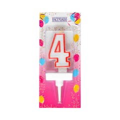 Vela de cumpleaños 4 Hacendado