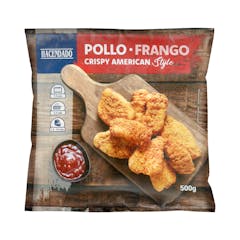 Pollo marinado rebozado Crispy American Style Hacendado ultracongelado
