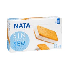 Helado sándwich sabor nata Hacendado sin azúcares añadidos
