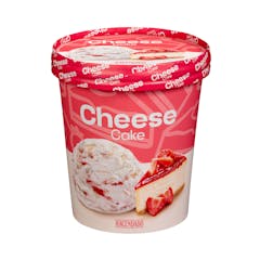 Helado de cheesecake Hacendado con salsa de fresa
