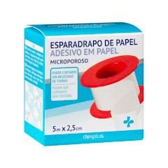 Esparadrapo de papel adhesivo microporoso color blanco Deliplus