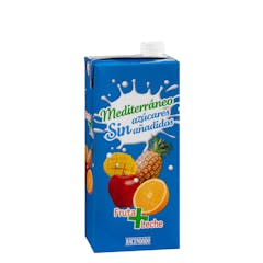 Fruta + leche mediterráneo Hacendado sin azúcares añadidos