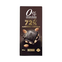 Chocolate negro 72% de cacao Hacendado con almendras enteras