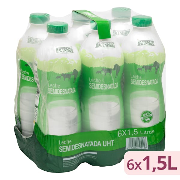 Leche semidesnatada Hacendado