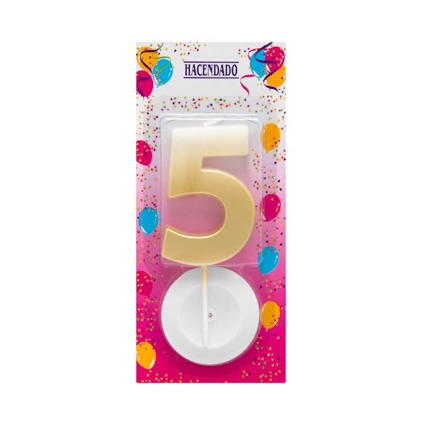 Vela de cumpleaños 5 Hacendado