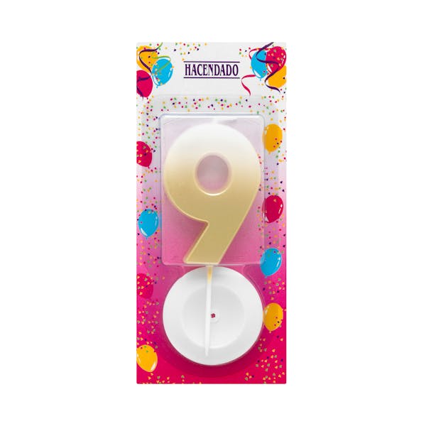 Vela de cumpleaños 9 Hacendado