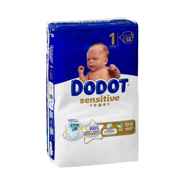 Pañales bebé talla 1 Dodot Sensitive de 2-5 kg