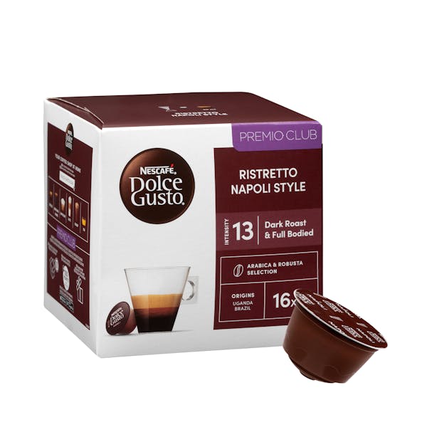 Café en cápsula ristretto napoli Dolce Gusto