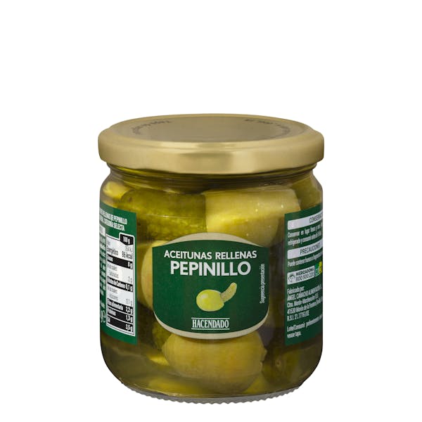 Aceitunas verdes rellenas de pepinillo Hacendado