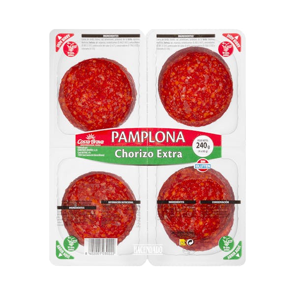 Chorizo Pamplona extra Hacendado lonchas