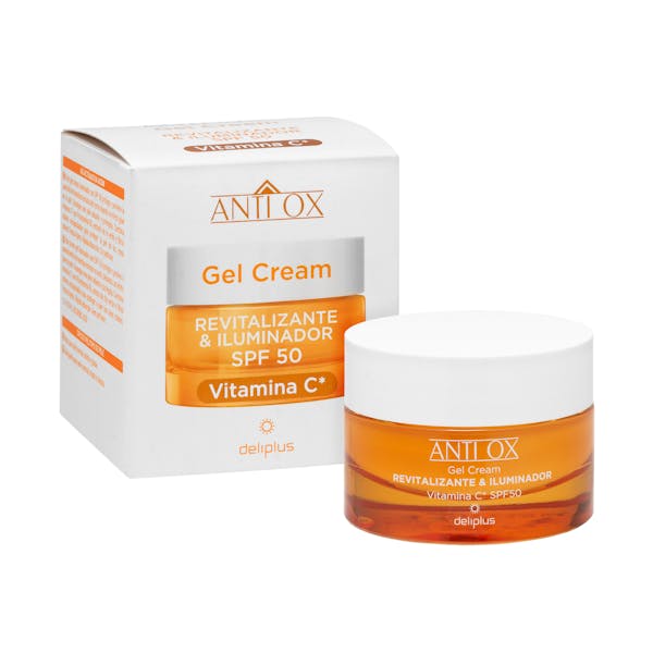 Crema facial gel revitalizante & iluminador Anti Ox con FPS 50 y Vitamina C
