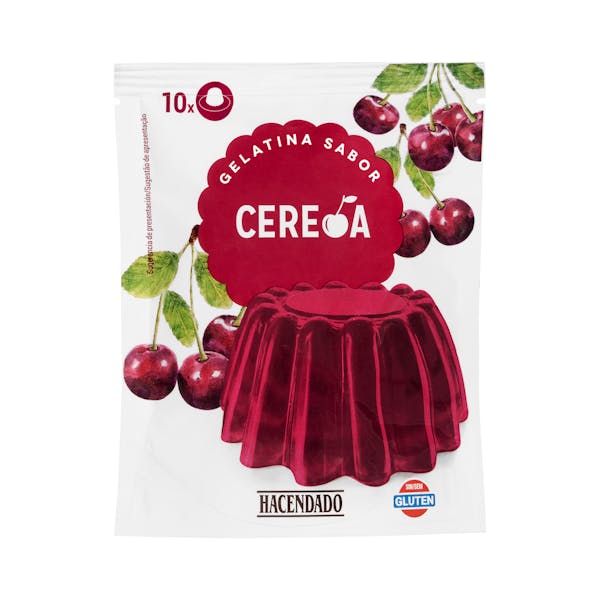 Preparado en polvo gelatina cereza Hacendado