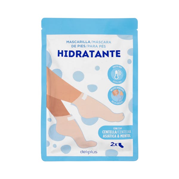 Mascarilla de pies hidratante Deliplus con centella asiática & mentol