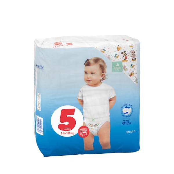 Pañales bebé talla 5 Deliplus de 14-18 kg