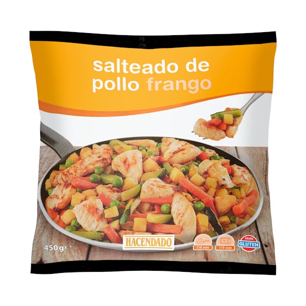 Salteado de pollo Hacendado ultracongelado