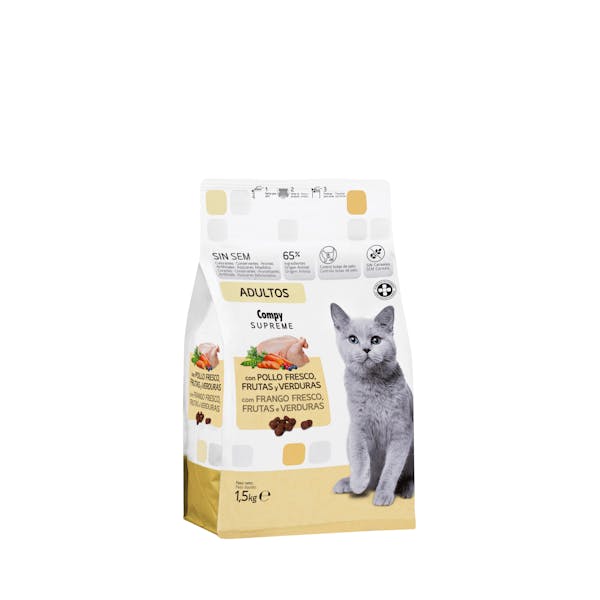 Comida gato adulto Supreme Compy con pollo, frutas y verduras