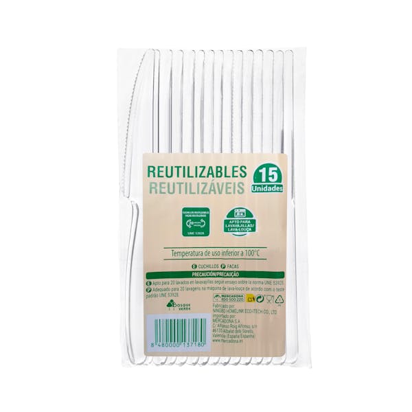 Cuchillos de plástico Bosque Verde reutilizables