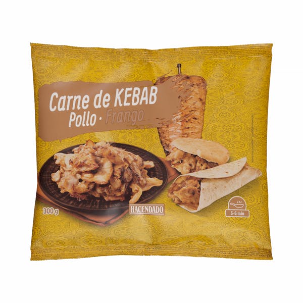 Relleno para kebab con carne de pollo asado Hacendado ultracongelado