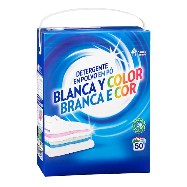 Detergente ropa blanca y de color Bosque Verde en polvo