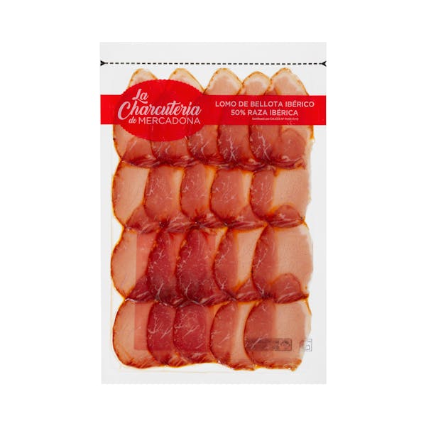 Lomo de bellota ibérico 50% raza ibérica cortado a máquina