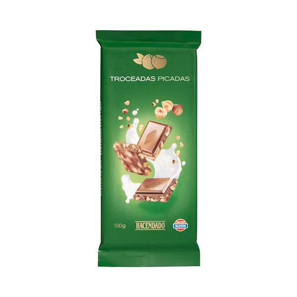 Chocolate con leche Hacendado avellanas troceadas
