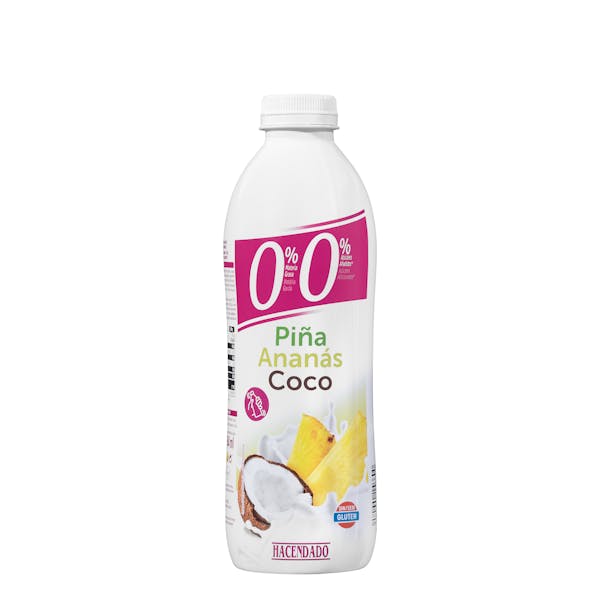 Yogur líquido piña y coco Hacendado 0% MG 0% azúcares añadidos