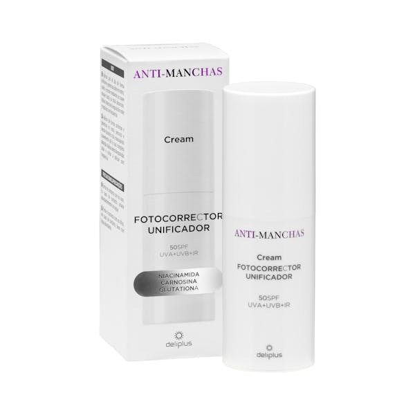 Crema facial fotocorrector unificador anti-manchas Deliplus FPS 50