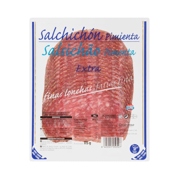 Salchichón extra pimienta Hacendado finas lonchas