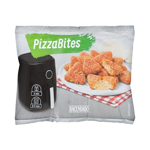 Bocaditos de queso mozzarella, tomate y orégano Pizza Bites Hacendado ultracongelados