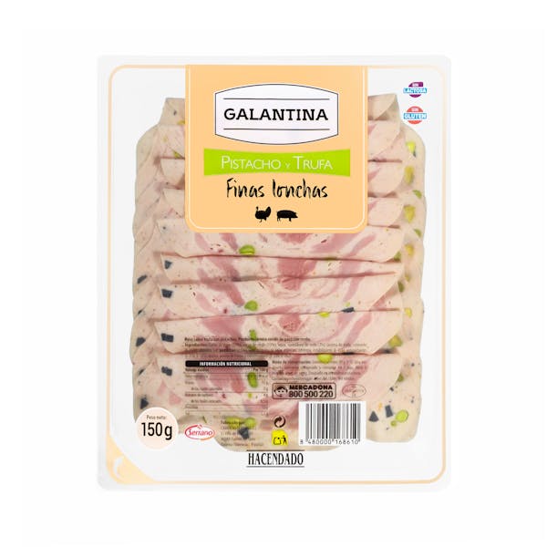 Galantina con pistacho y trufa Hacendado finas lonchas