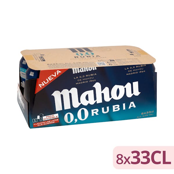 Cerveza 0,0% sin alcohol rubia Mahou