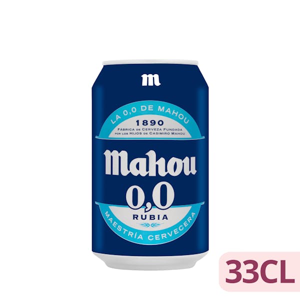 Cerveza 0,0% sin alcohol rubia Mahou