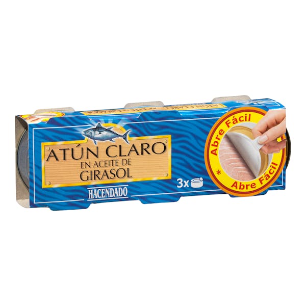 Atún claro en aceite de girasol Hacendado